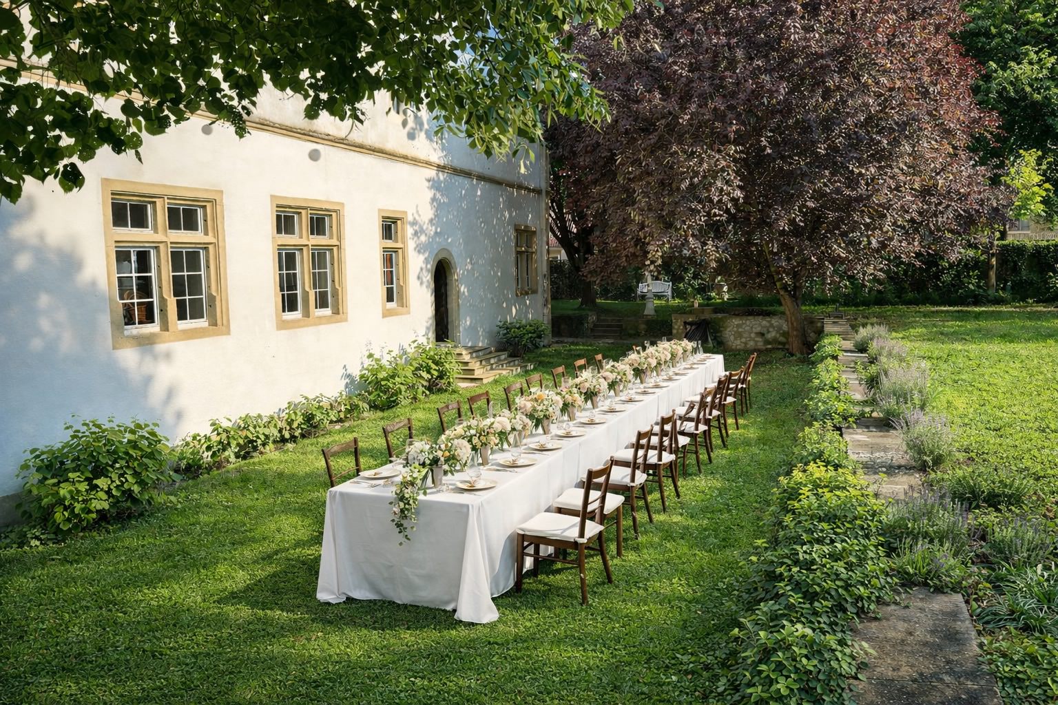 Festtafel im Garten