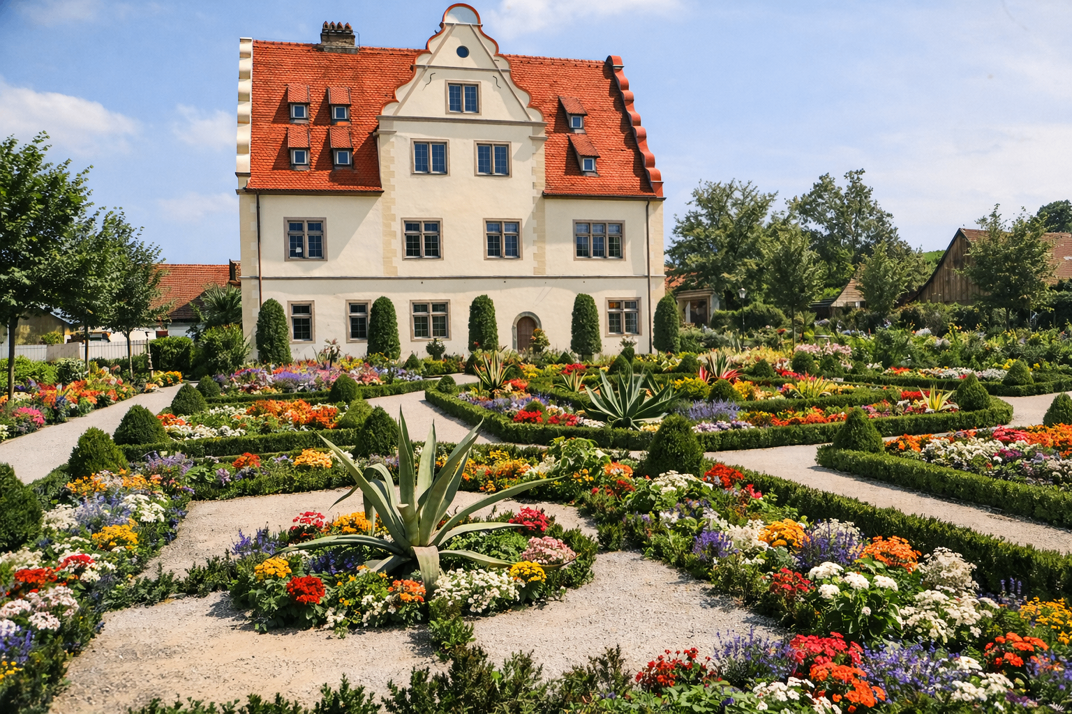 Barockgarten im Sommer